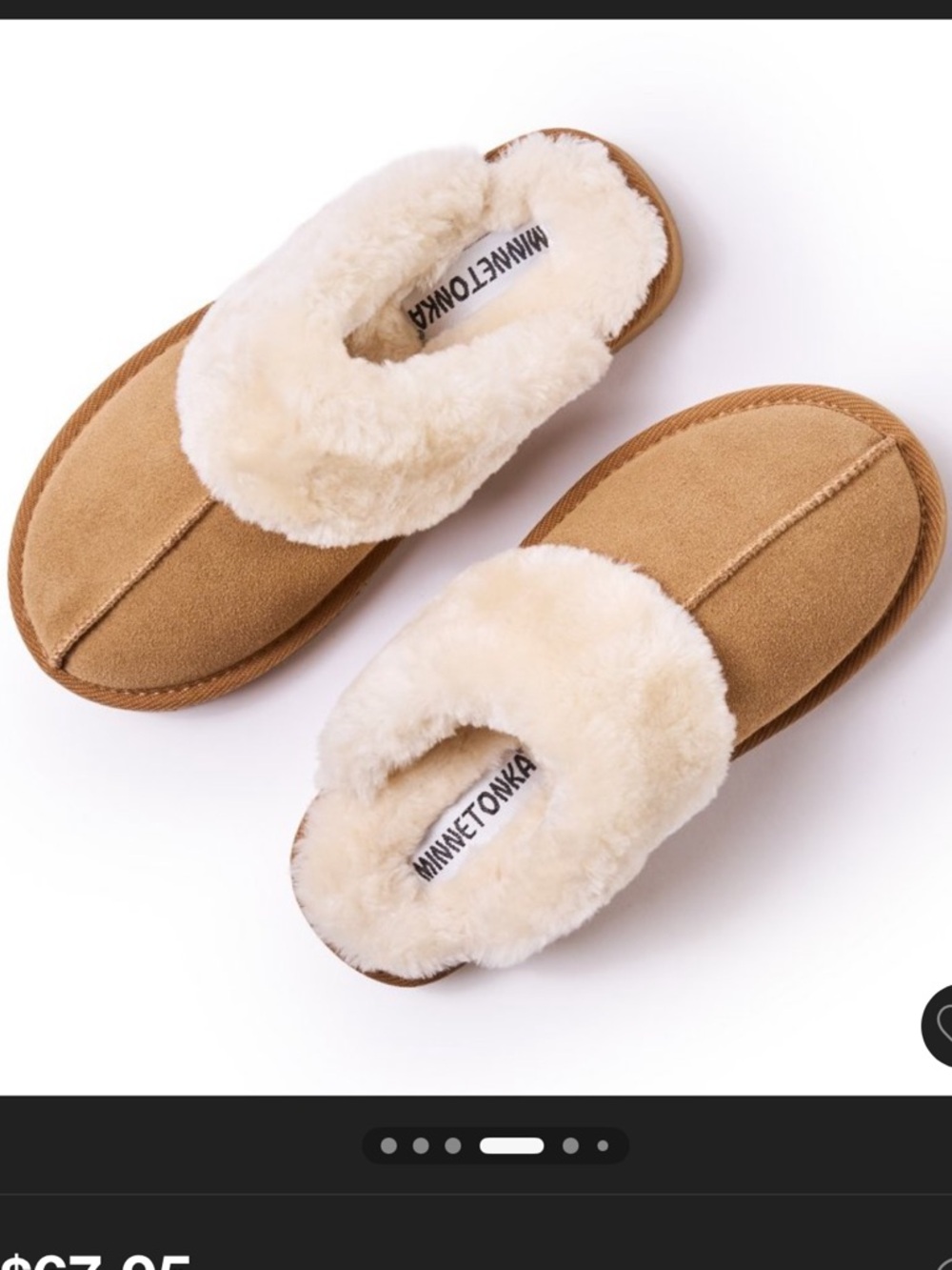 Minnetonka Chesney Slide Slippers in cinnamon brown
